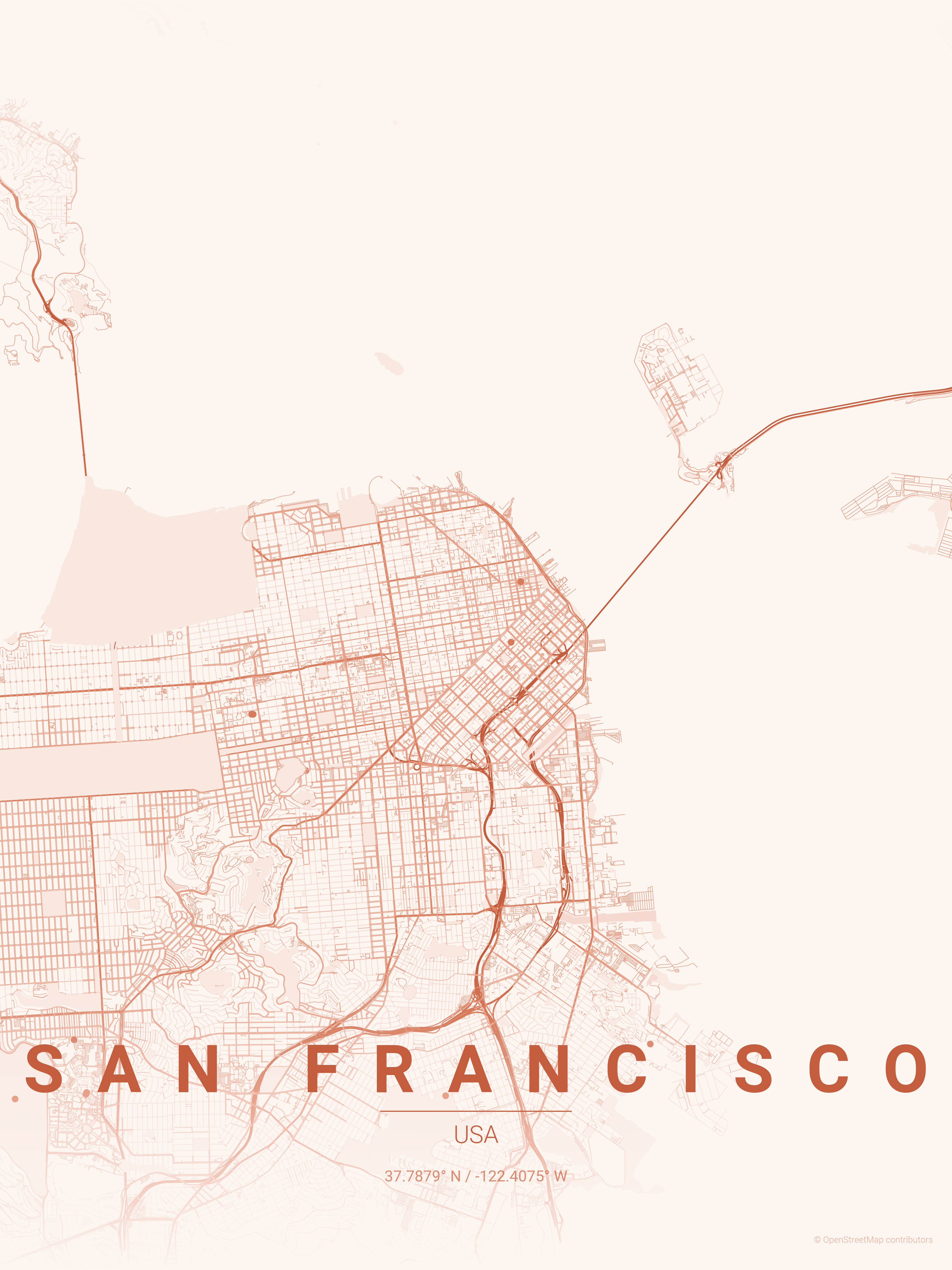 San Francisco Sunset map poster